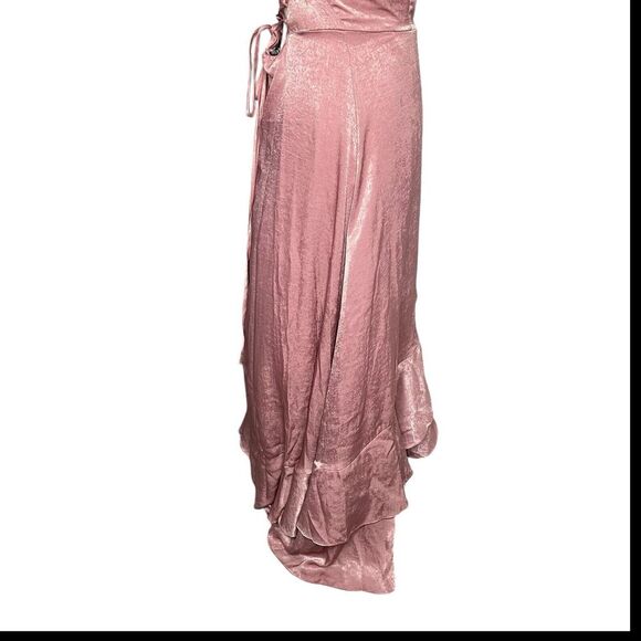 Lulu's In Love‎ Forever Lace Up High Low Maxi Dress in Blush Pink - Size M - Picture 13 of 16
